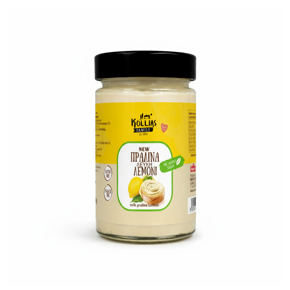 pralina-leuki-lemoni Πραλίνα Λευκή Λεμόνι 250g Χωρίς Ζάχαρη - Image 1